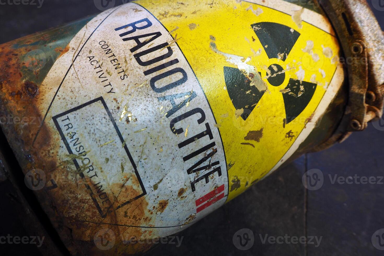 Decay of old Radioactive material container photo
