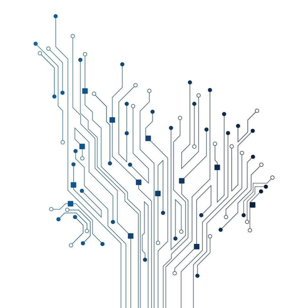 Circuit board futuristic technological processes digital technology background. vector