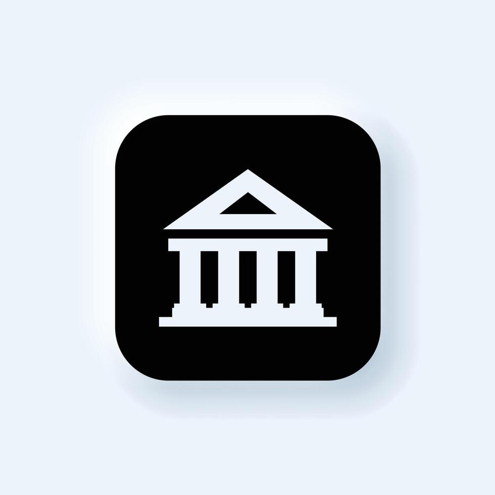 Bank icon set. bank icon, museum, university. vector