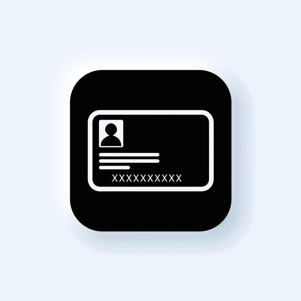 A Aadhaar card icon in black and white. vector