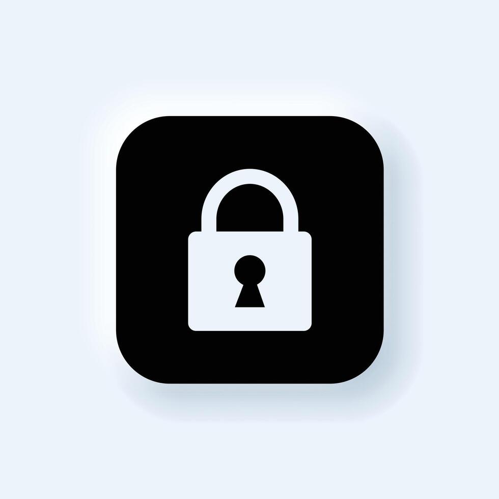 a black square with a padlock icon on it. vector