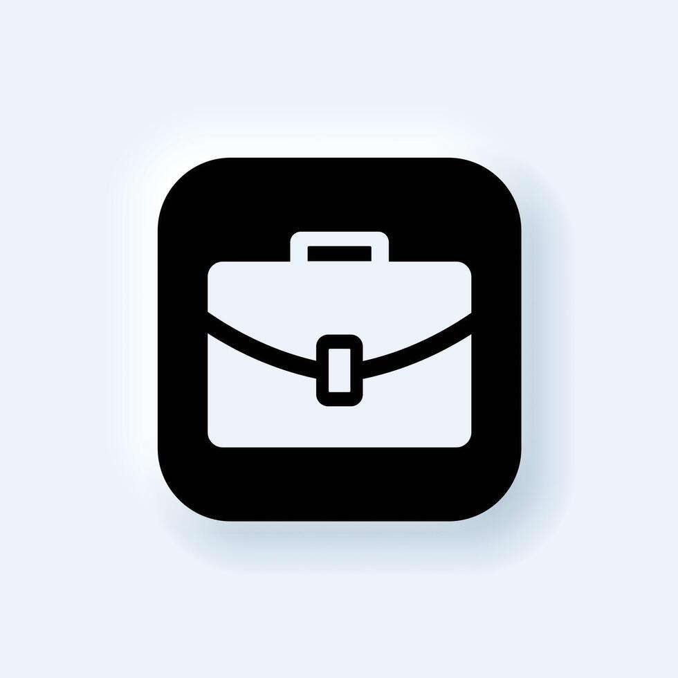 a black and white icon of a briefcase with a strap on it. vector