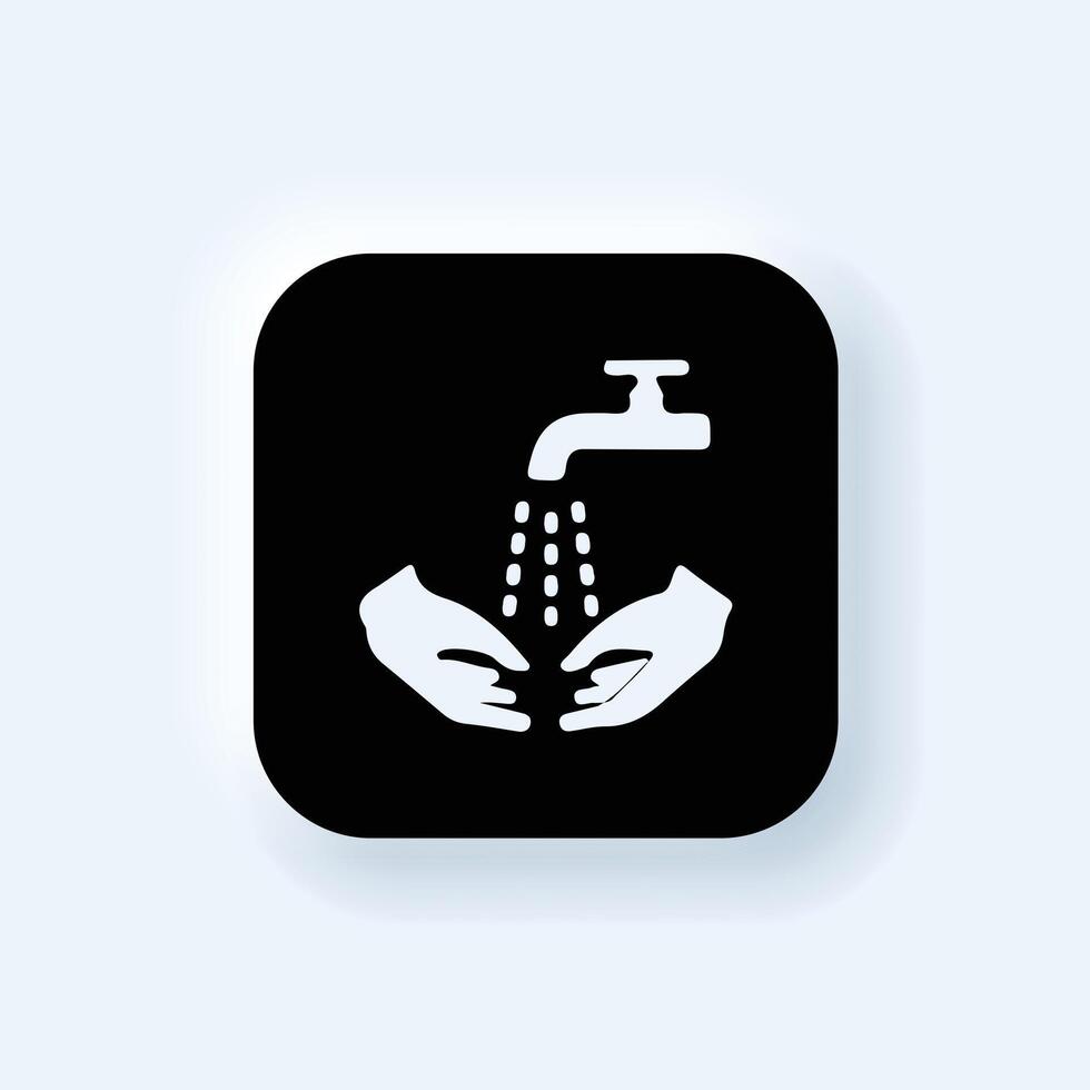 Washing hands icon. Water drop in hand icon. illustration. vector