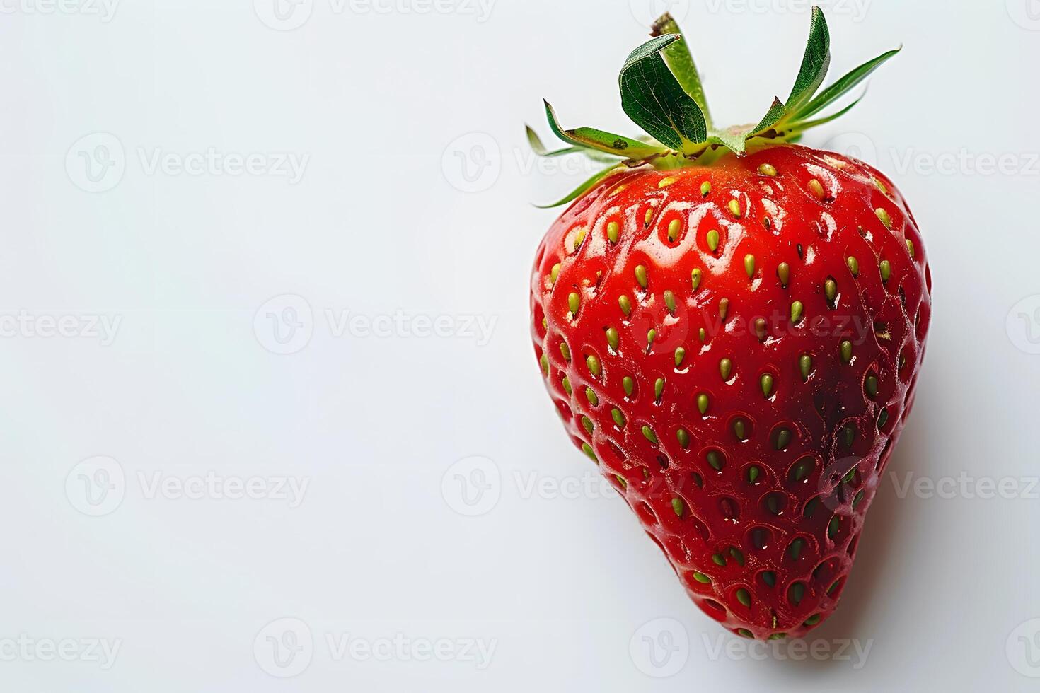 Fresh Ripe Strawberry Isolated on White Background - Ideal for Food Blog, Recipe, Design for Print, Card, Poster photo