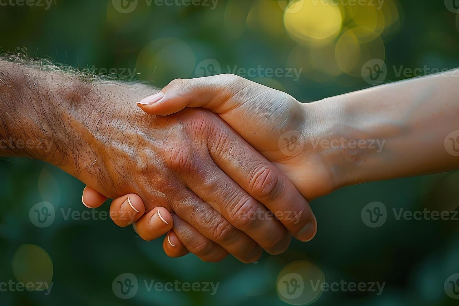 Close-Up Handshake, Partnership Agreement, Trust in Business Deal - Bokeh Background photo