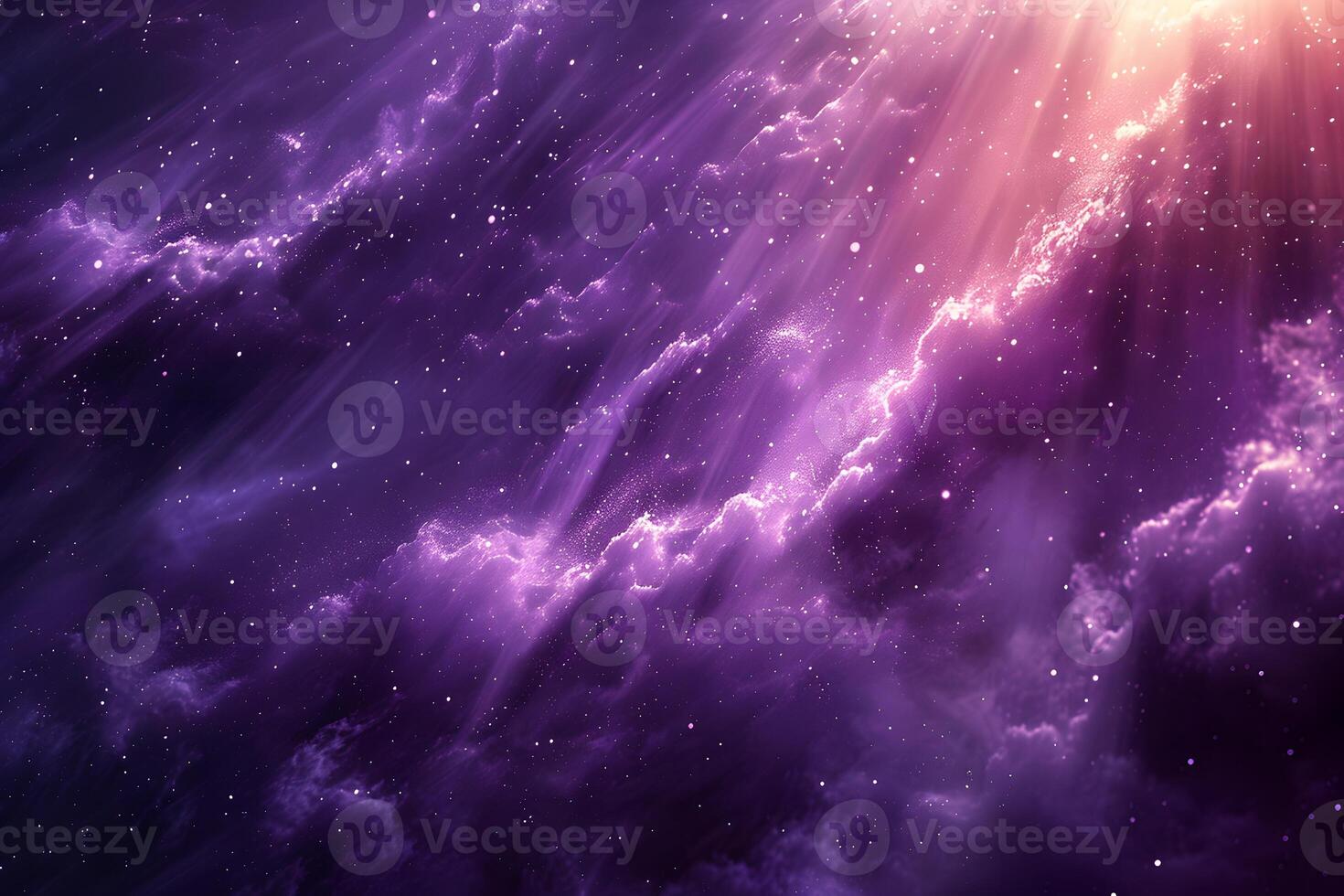 Stunning Purple and Pink Starry Sky with Glowing Clouds - Perfect for Digital Wallpaper and Creative Art Projects photo