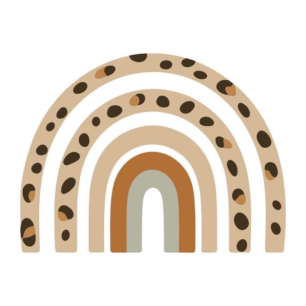 Abstract rainbow with leopard print pattern on white background illustration vector