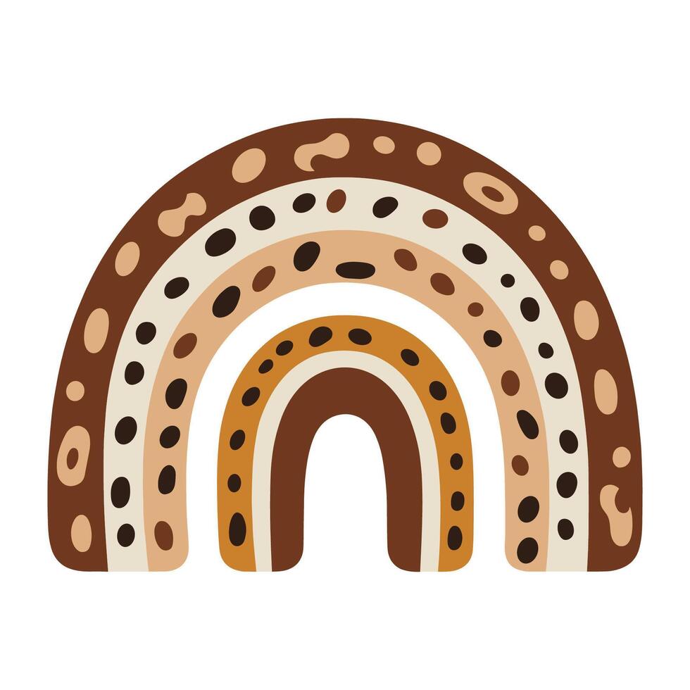 Abstract brown and beige rainbow with animal leopard patterns illustration vector