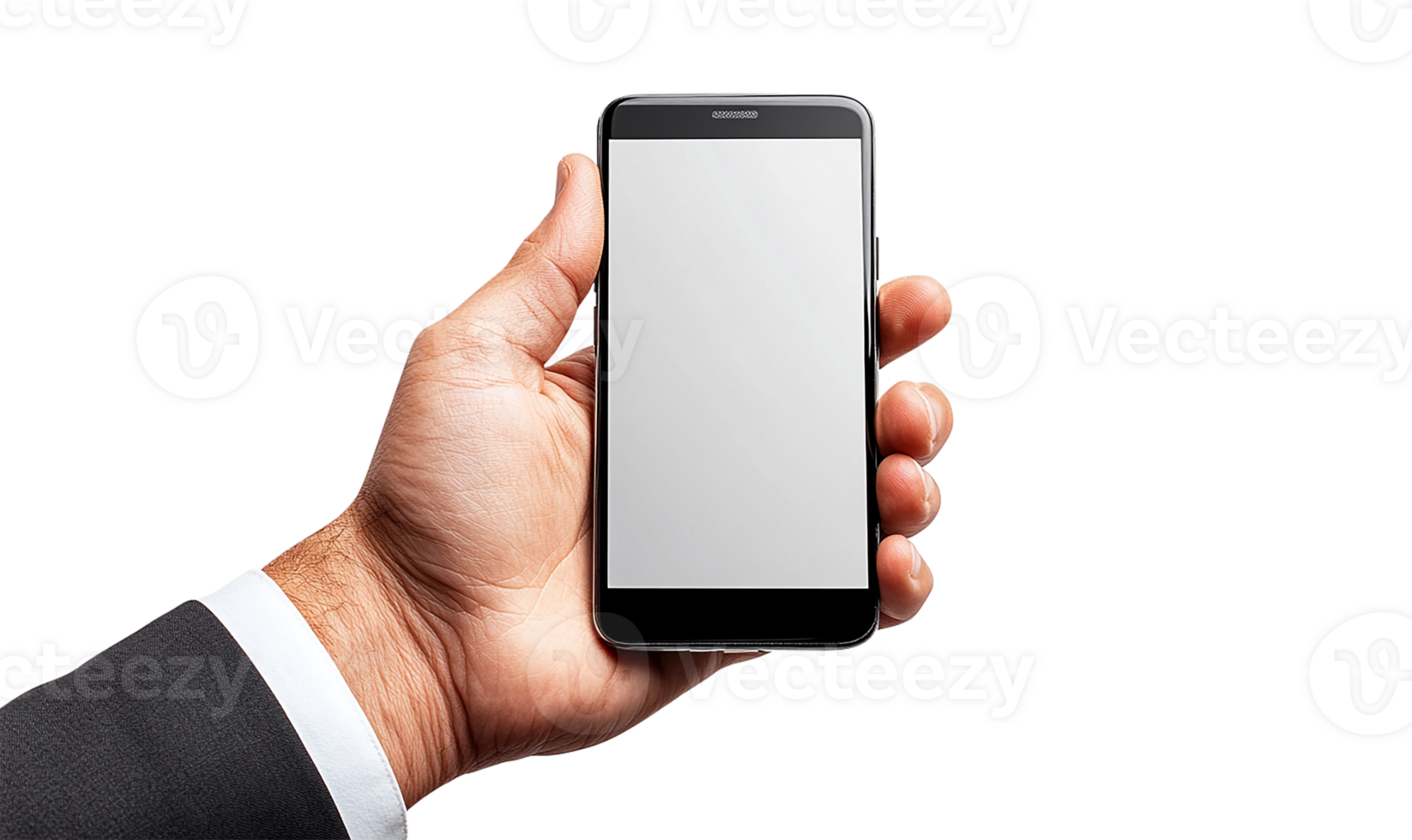 Hand holding smartphone png