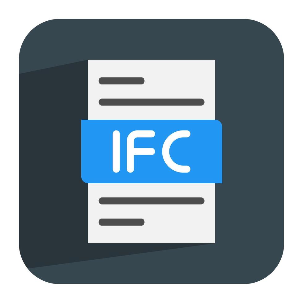 Ifc document flat icon. creative file icon selection for design needs. can be used for website, ui and mobile app. vector