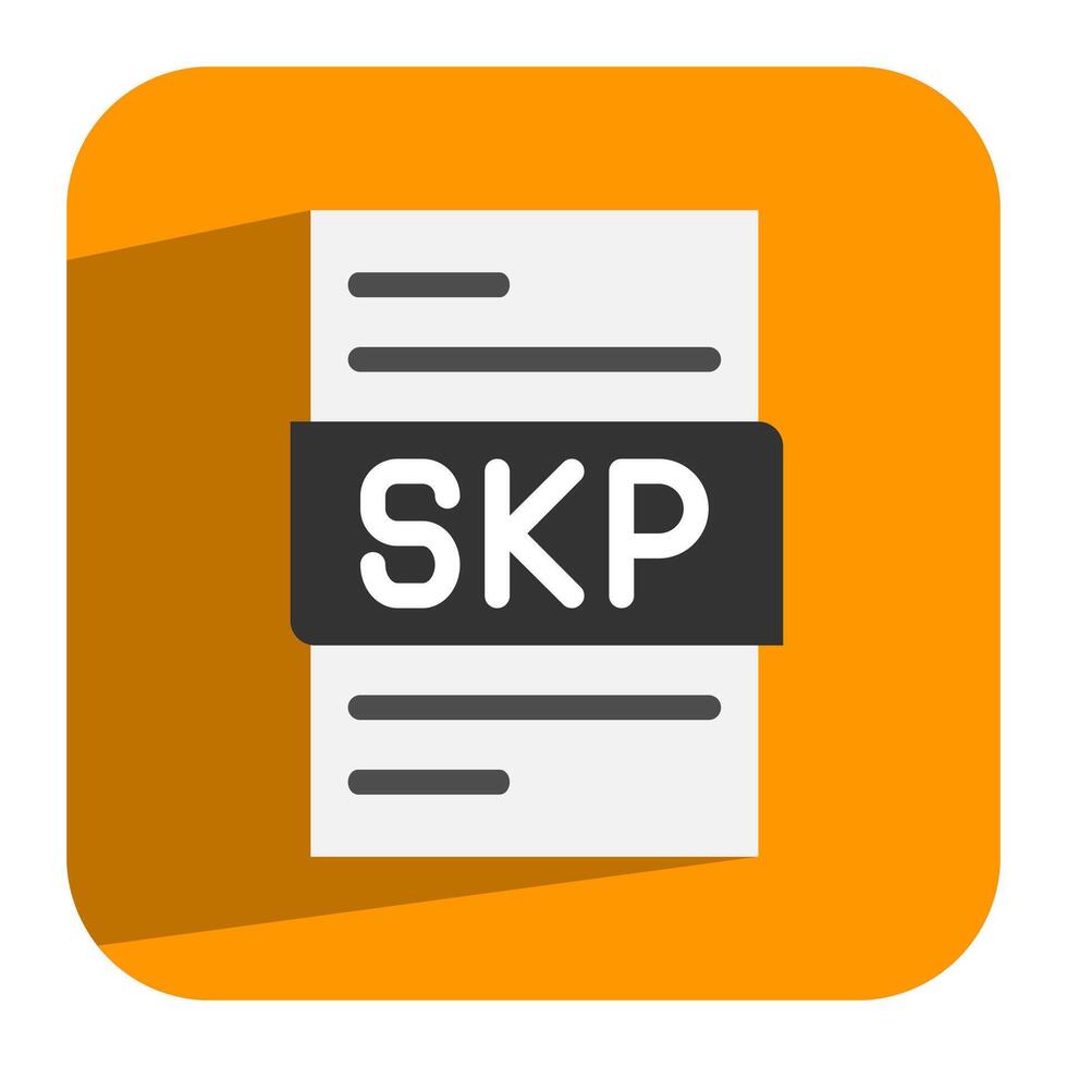 Skp document flat icon. Ideal file format for presentations and reports. Can be used for websites, UI and mobile apps. vector