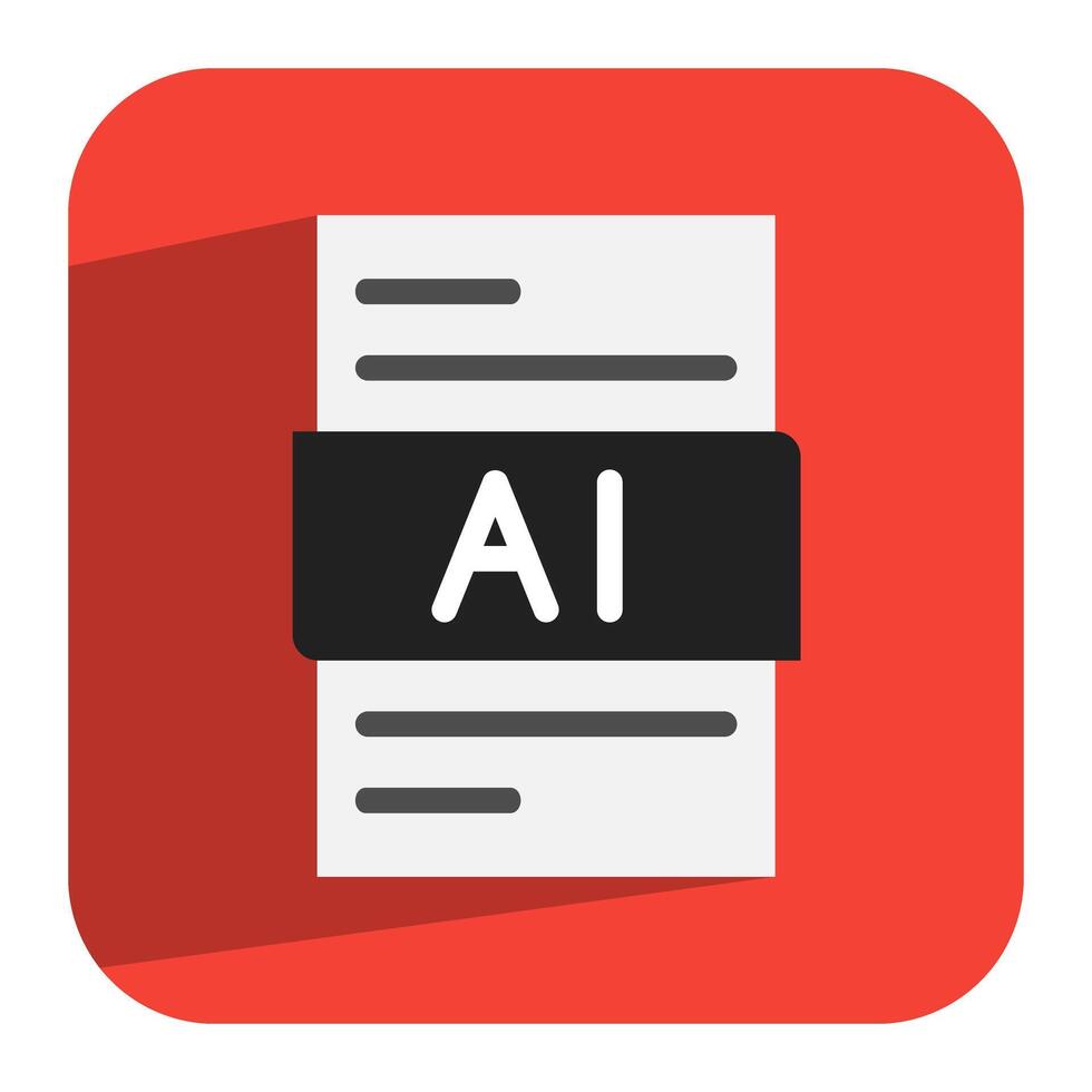 Ai document file flat icon. extension, format, type. A versatile file format icon for modern designs vector