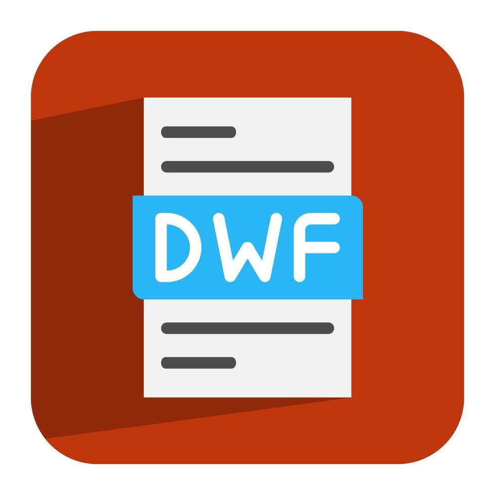 Dwf file document flat icon. easy to edit file can be used for website, ui and mobile app. vector