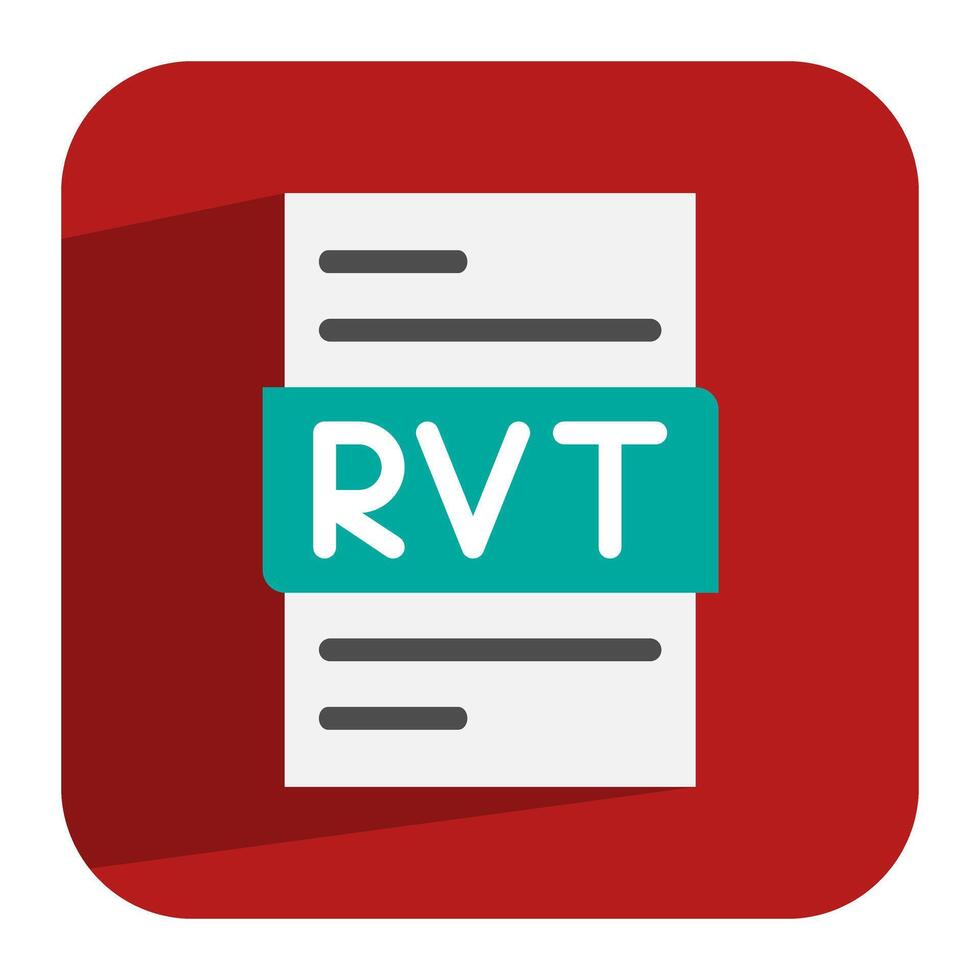 Rvt document flat icon. Simple yet effective file icon for digital interface. Can be used for website, ui and mobile app. vector