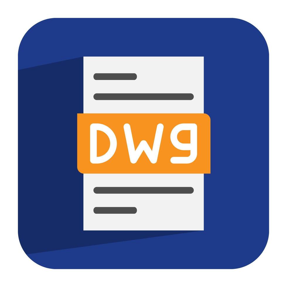 Dwg document flat icon. Sharp and clean file icon design for presentation. perfect for website, ui and mobile app. vector