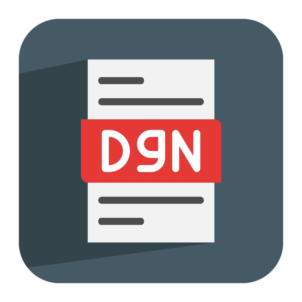 Dgn document file flat icon. Minimalist file icons suitable for web and mobile applications. vector