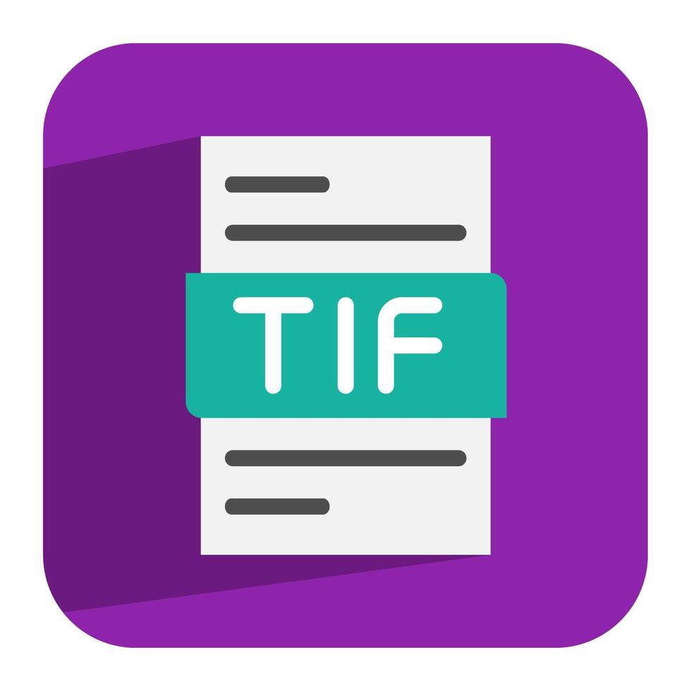 Tif document flat icon. Innovative file icon for contemporary design needs. Can be used for website, ui and mobile app. vector
