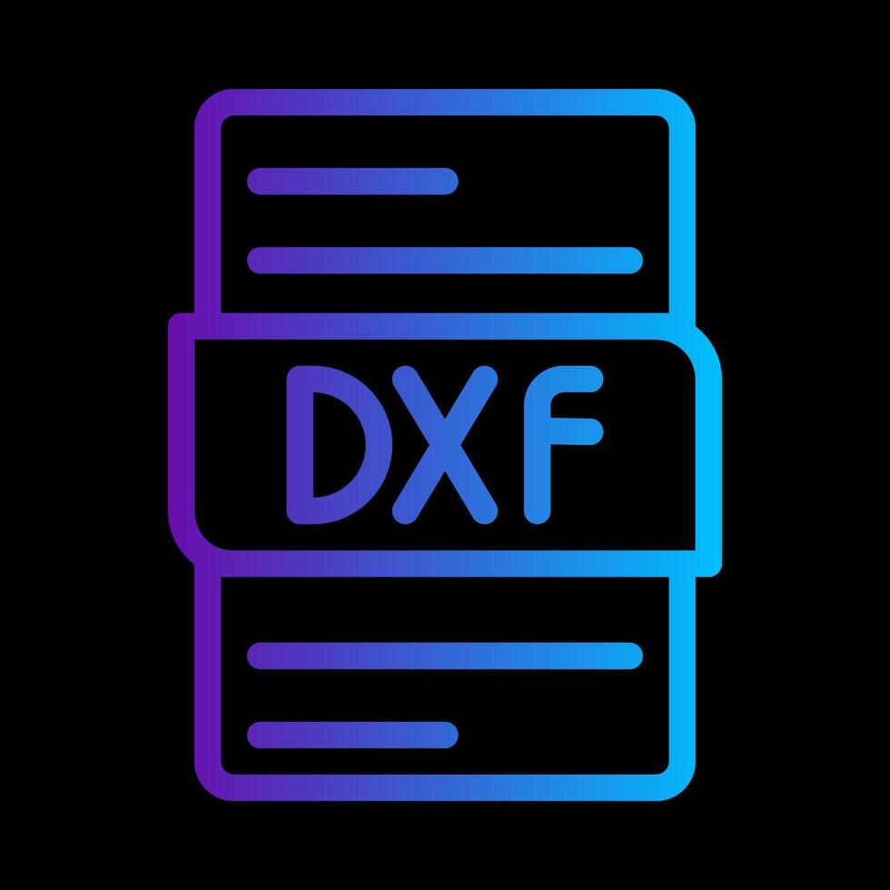 Dxf file format document gradient icon. file extension for mobile and website icons symbols. illustration. vector