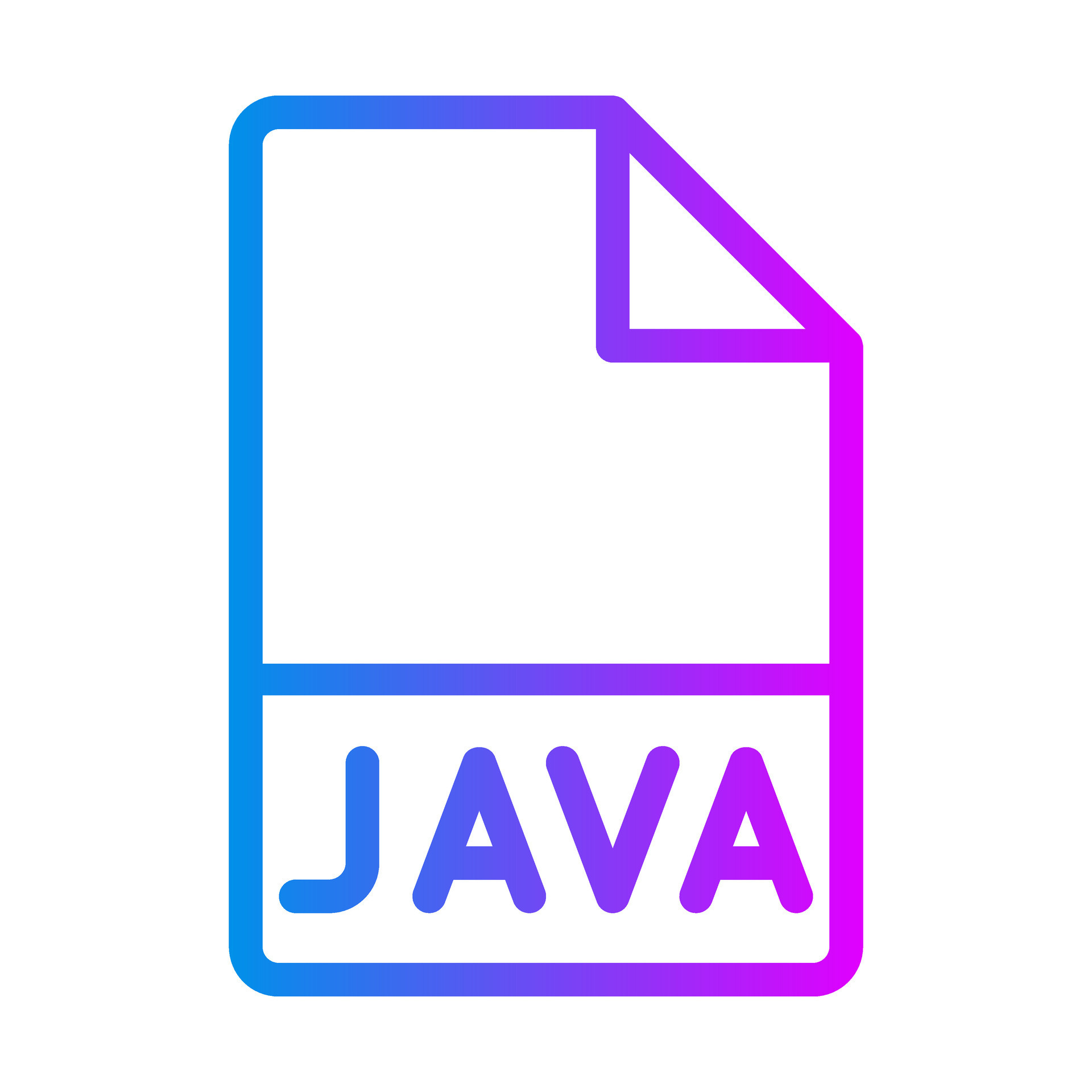 Java archivo tipo, extensión símbolo, degradado codificación íconos ...