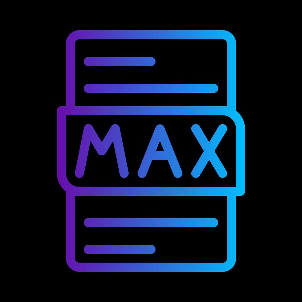 Max file type gradient icon. format, extension, document files symbol icons. perfect for websites, ui and mobile apps. vector