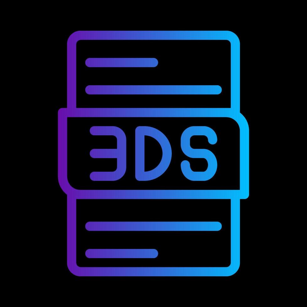 3ds file format document gradient icon. stylish file extension symbol Icons. illustration. vector