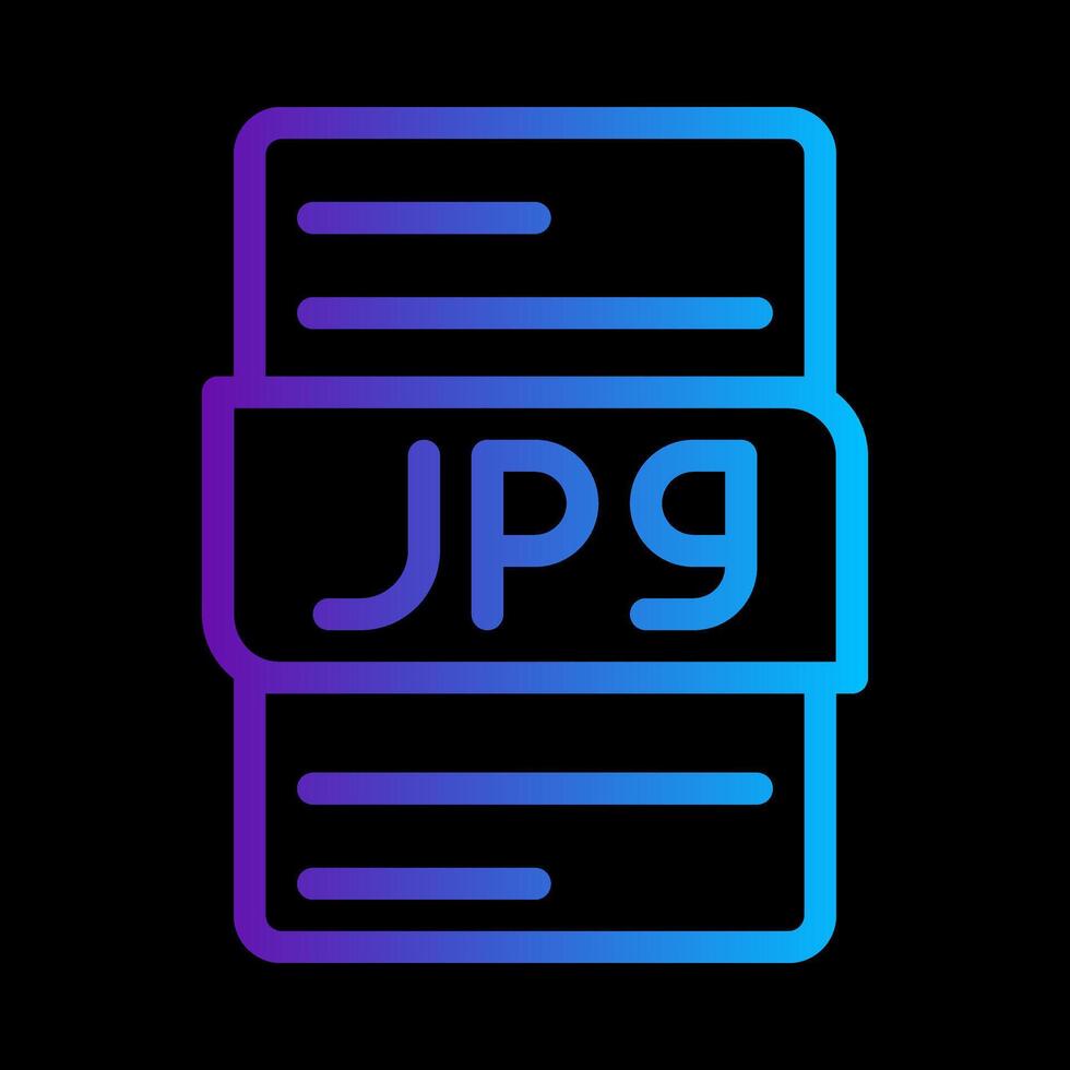 Jpg file type gradient icon. format, extension, document files symbol icons. illustration. vector
