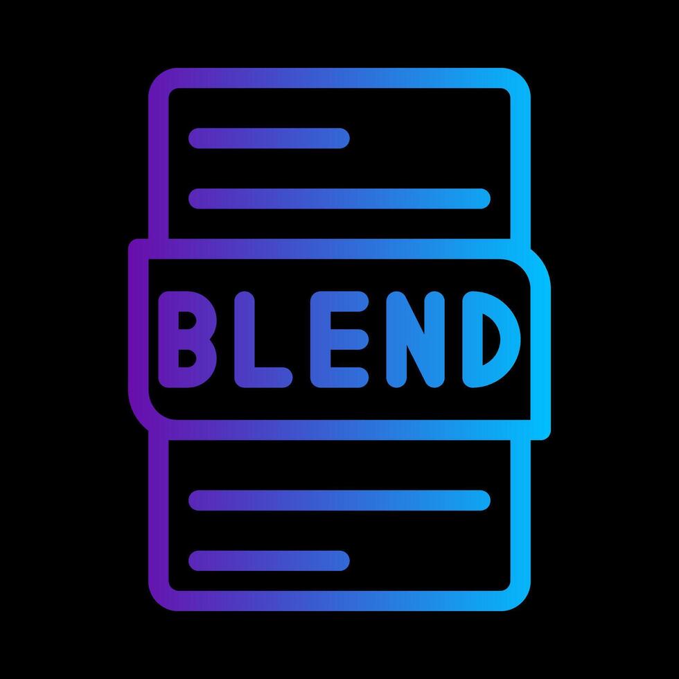 Blend file format document gradient icon. essential file type icons symbol. illustration. vector