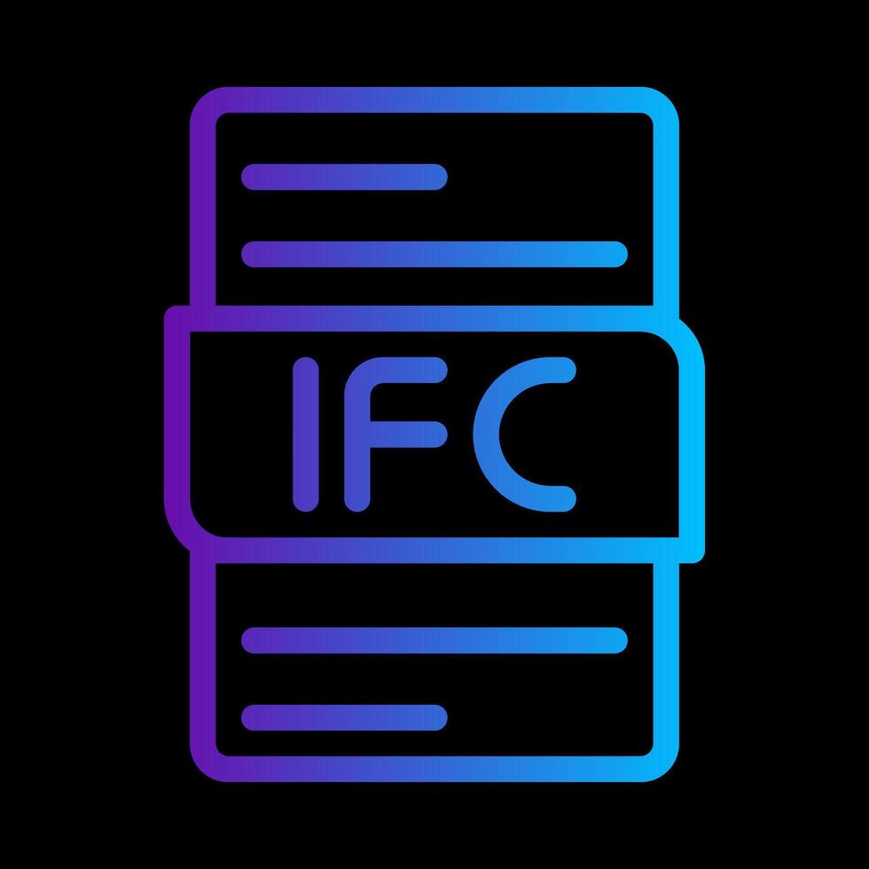 Ifc file type gradient icon. extension, document, file format symbol icons. illustration. vector