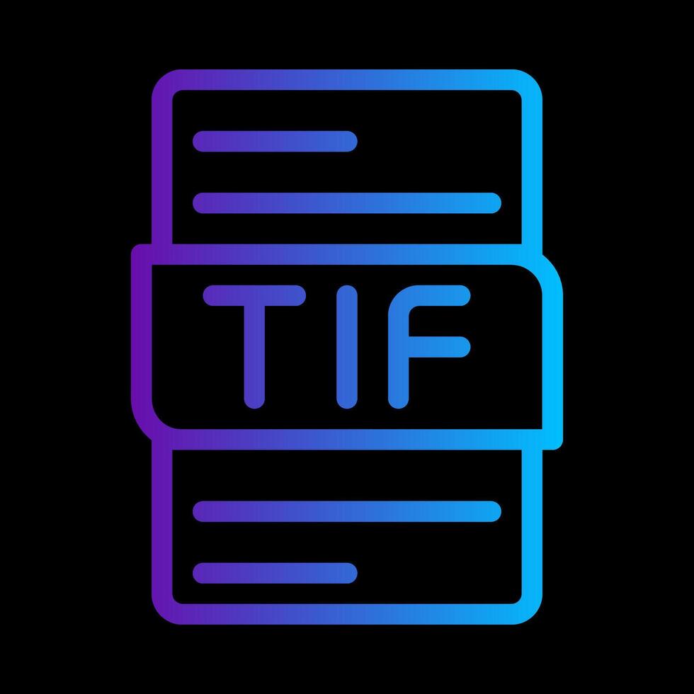 Tif document gradient icon. can be used for website, ui and mobile app. illustration. vector