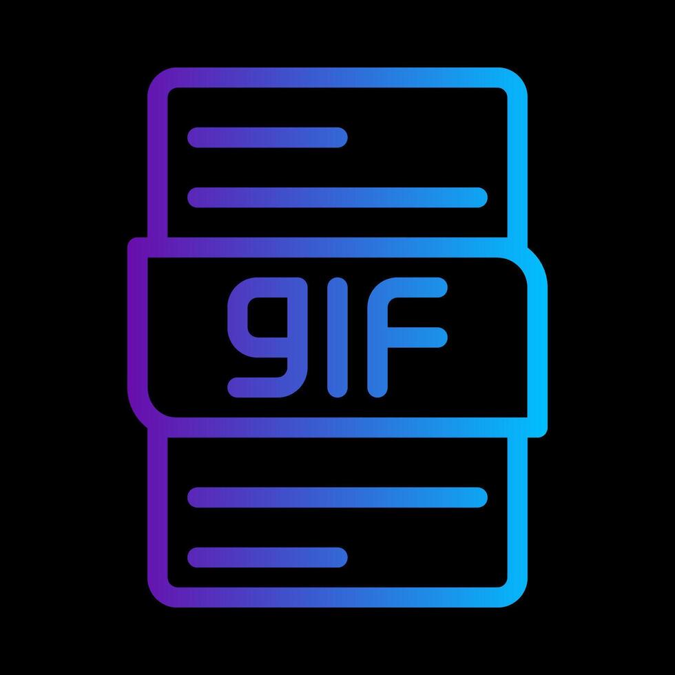 Gif file document gradient icon. extension file type symbol icons. illustration. vector