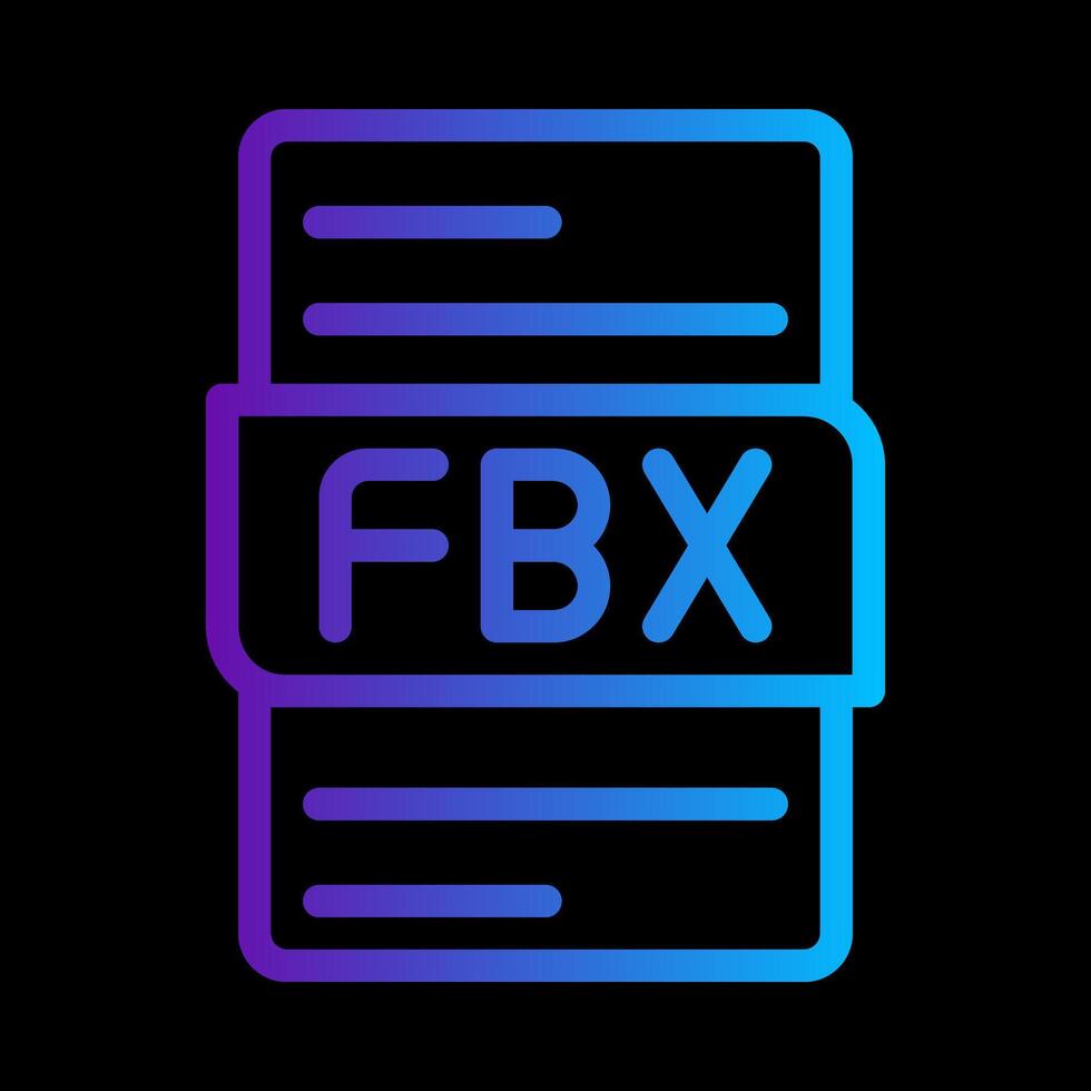 Fbx file document gradient icon. Simple and elegant file format icons. illustration. vector