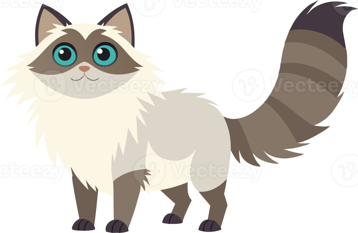 A Cute Ragdoll Cat Cartoon Transplant Image free png