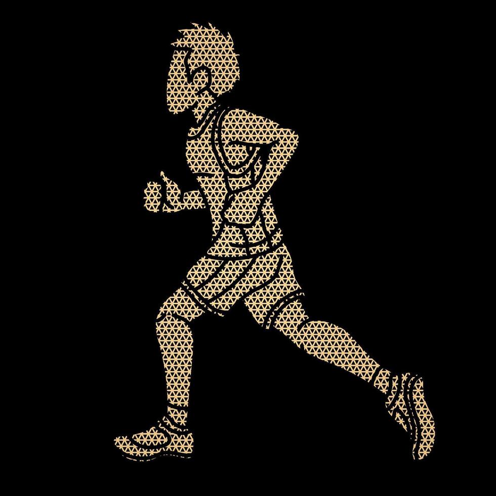 Abstract Pattern A Boy Running A Child Run Cartoon Sport vector