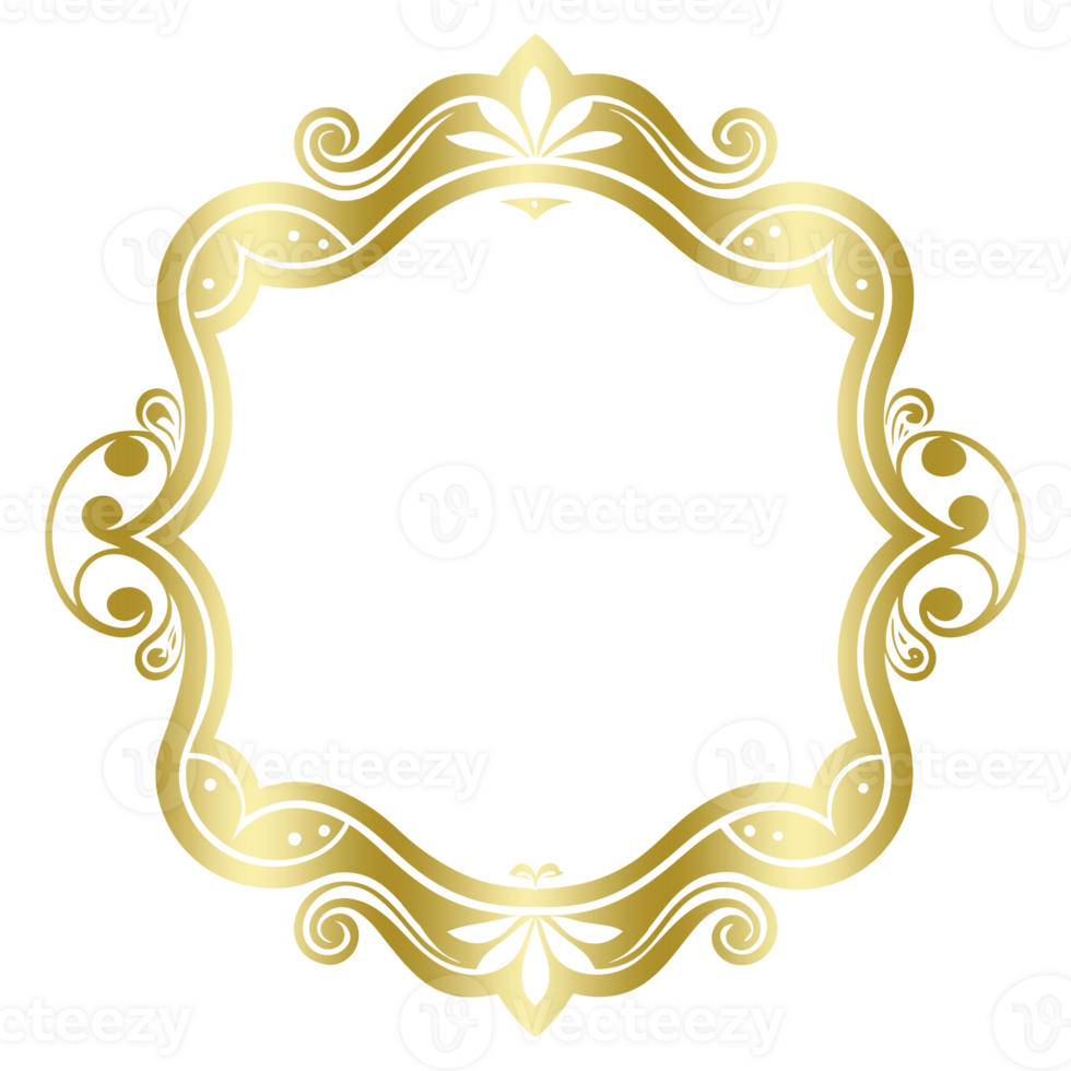 Free Gold Frame with Clear Background for Design Projects png