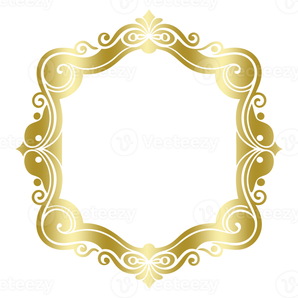 Stunning Free Gold Frame with Transparent Background png