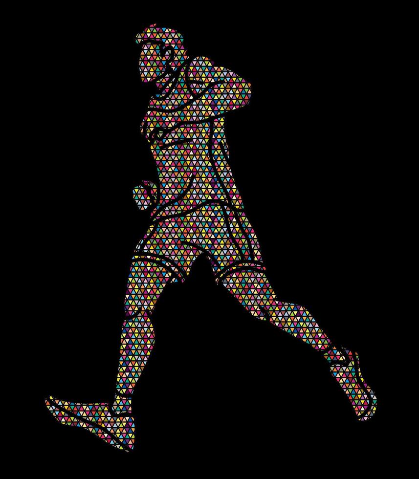 Abstract Pattern A Man Running vector