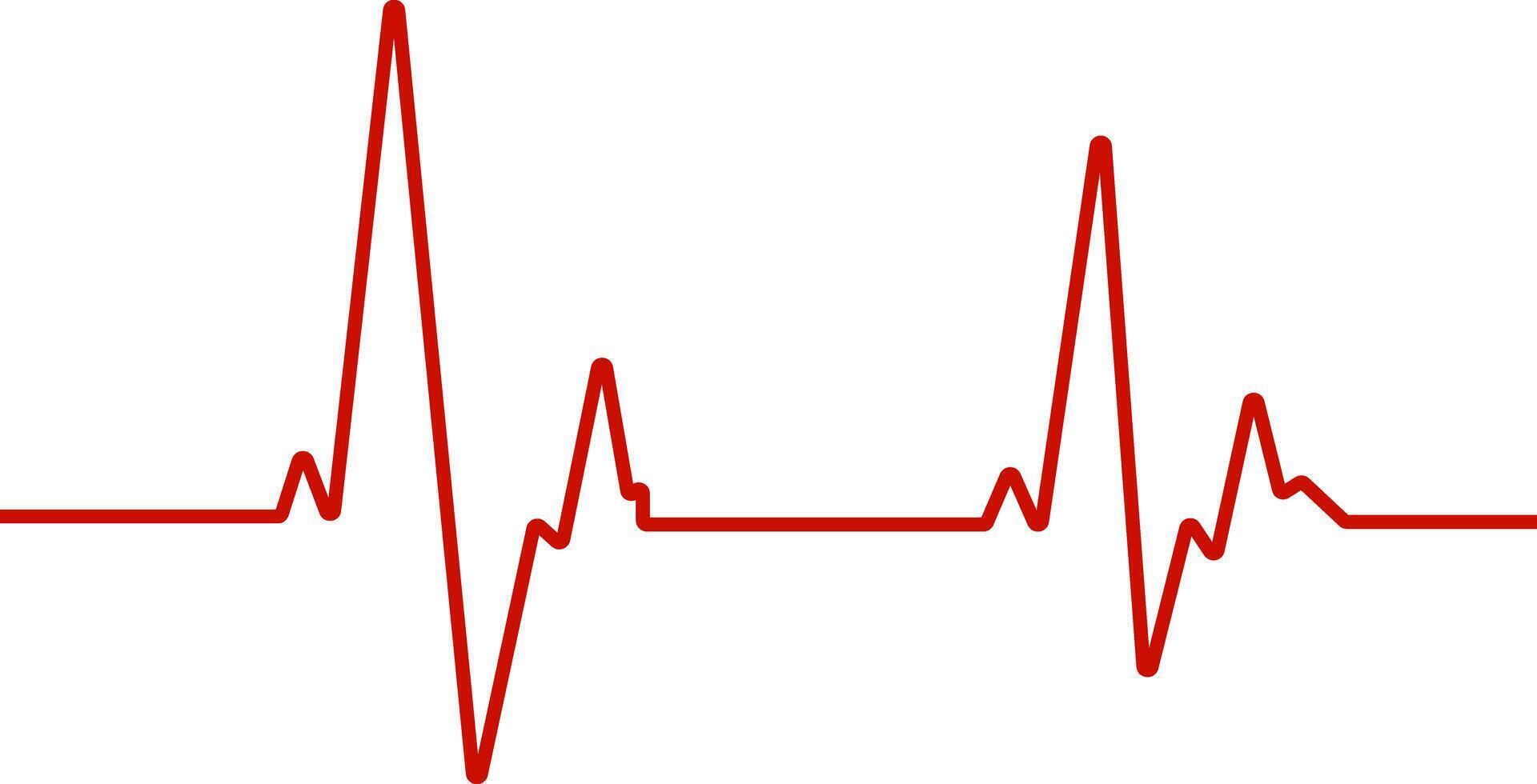 Heartbeat line diagram in red color vector