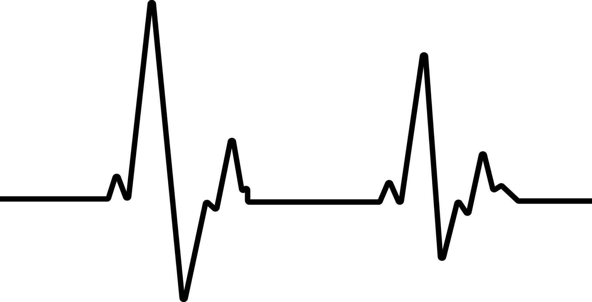 Heartbeat line diagram in black color vector