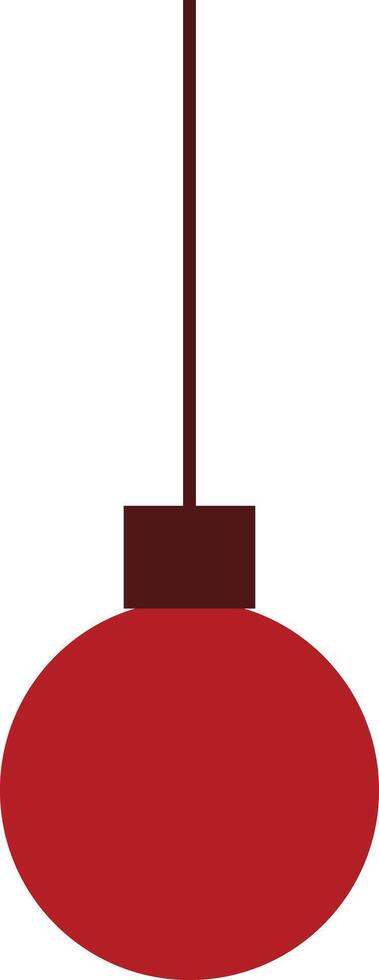 Decorative Christmas ball in dark shade red color in minimalism style. vector