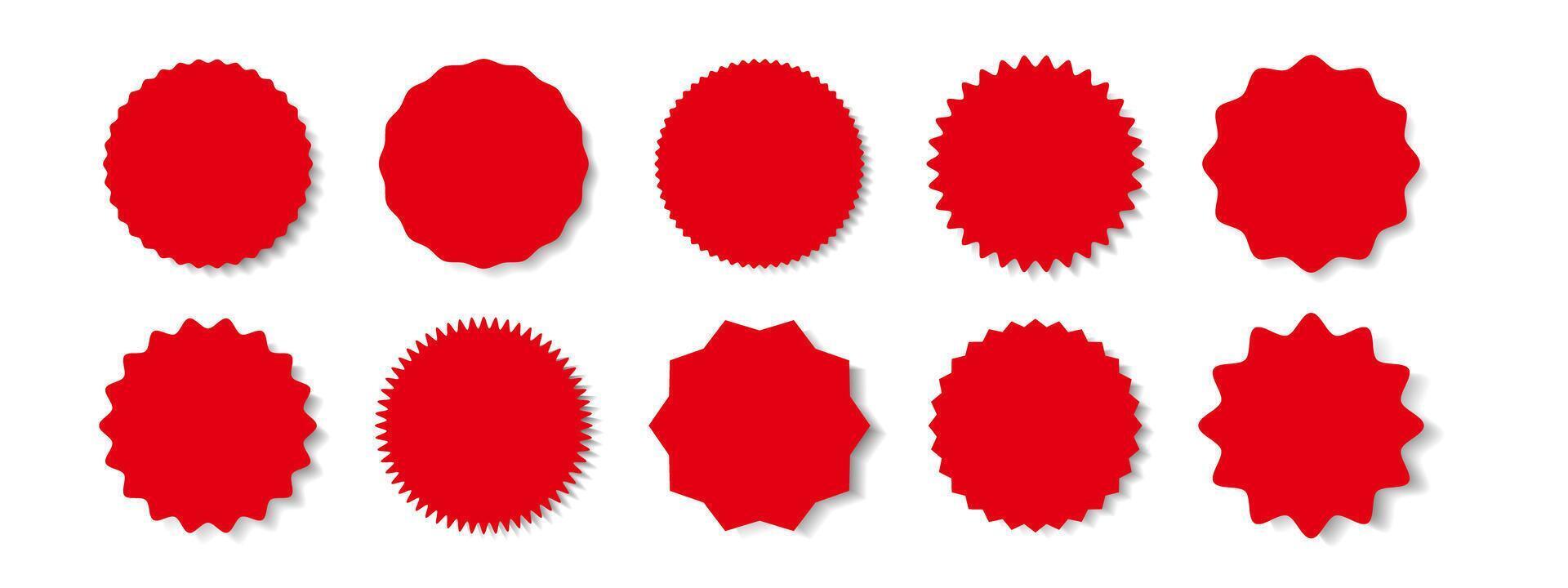 Circle postage stamps stickers collection. Banners, insignia, icons, labels and price tag, new arrival badges set. icons design elements isolated on white transparent background vector