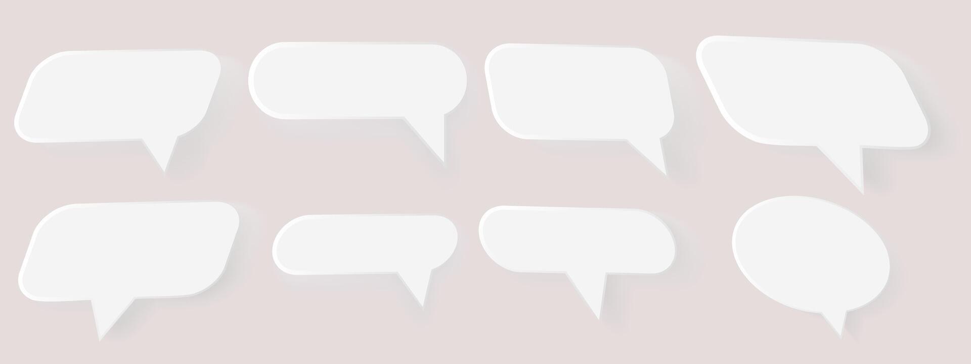 Set of empty speech bubble, text box, chatting box, message box. illustration design. Thinking sign symbol with copy space for text vector