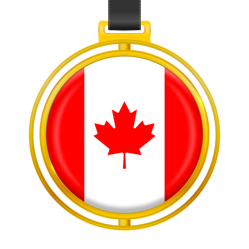 Badge with the colors of the Canadian flag png