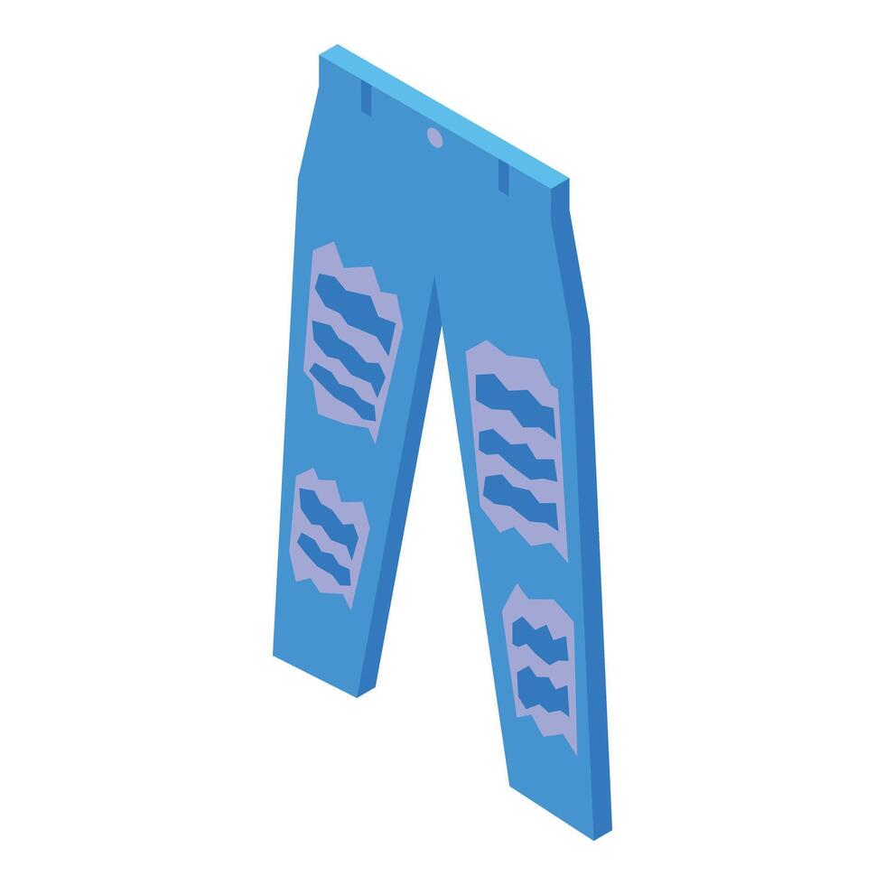 Blue ripped jeans showing modern fashion trends vector