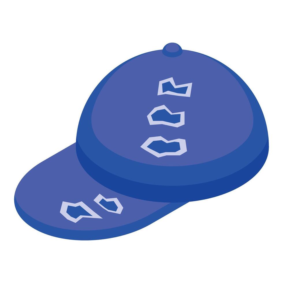 Blue baseball cap showing signs of wear and tear vector