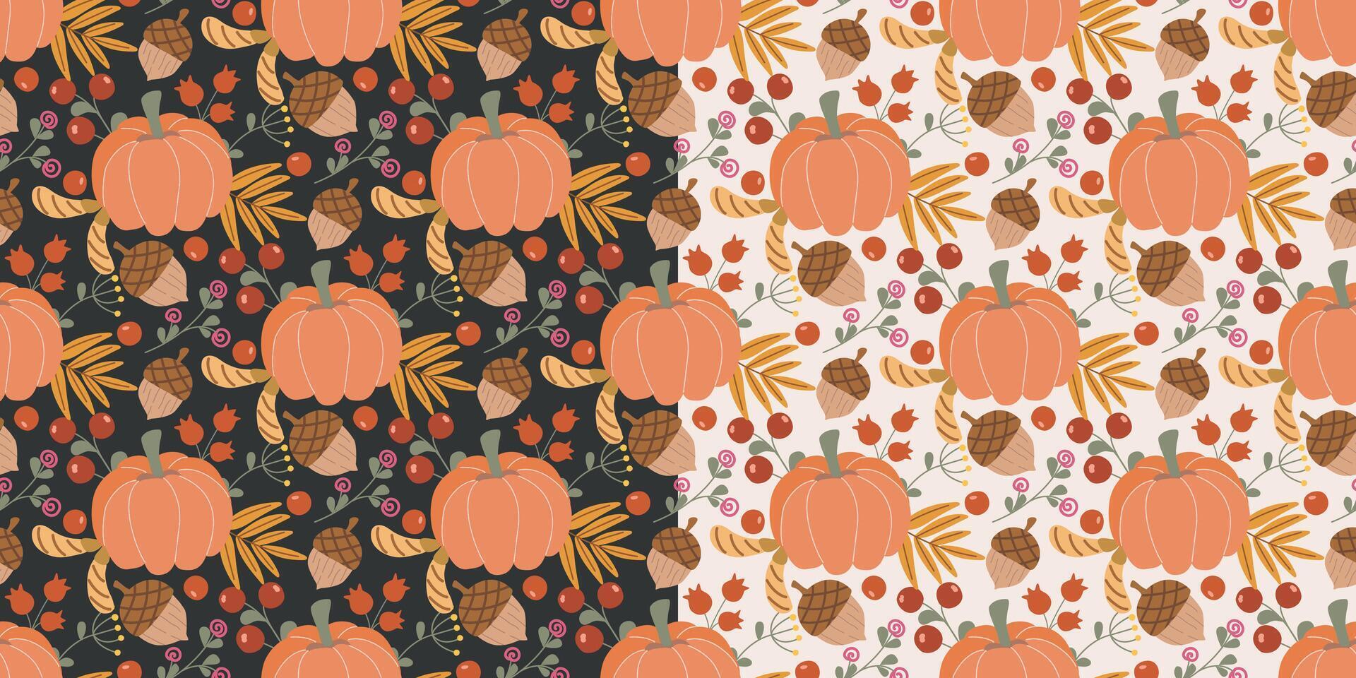 Autumn attributes seamless background vector