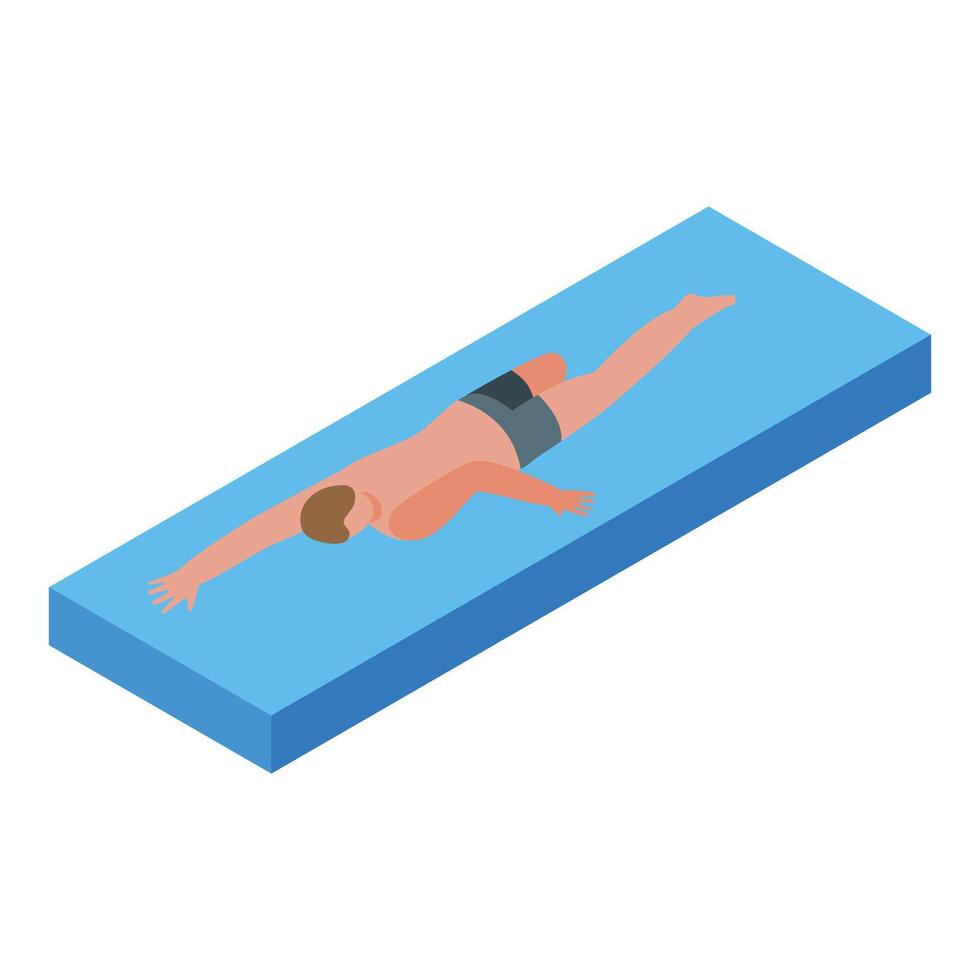 Professional swimmer training in pool before competition vector