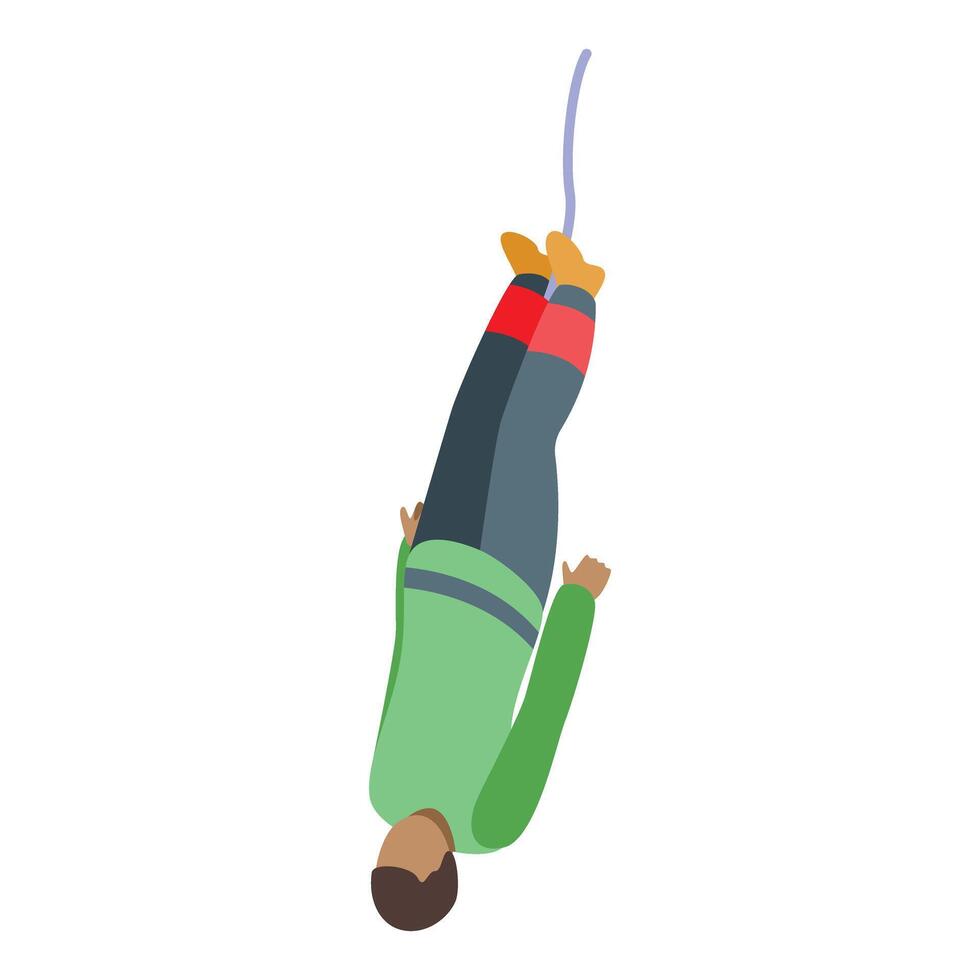 Man jumping from bridge with bungee rope for adrenaline rush vector