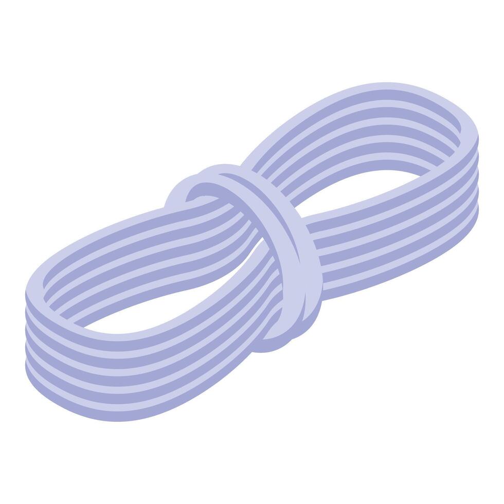 Blue cable wire is folded and tied with a knot vector