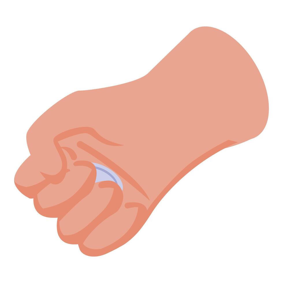 Hand holding contact lens for eyesight correction vector