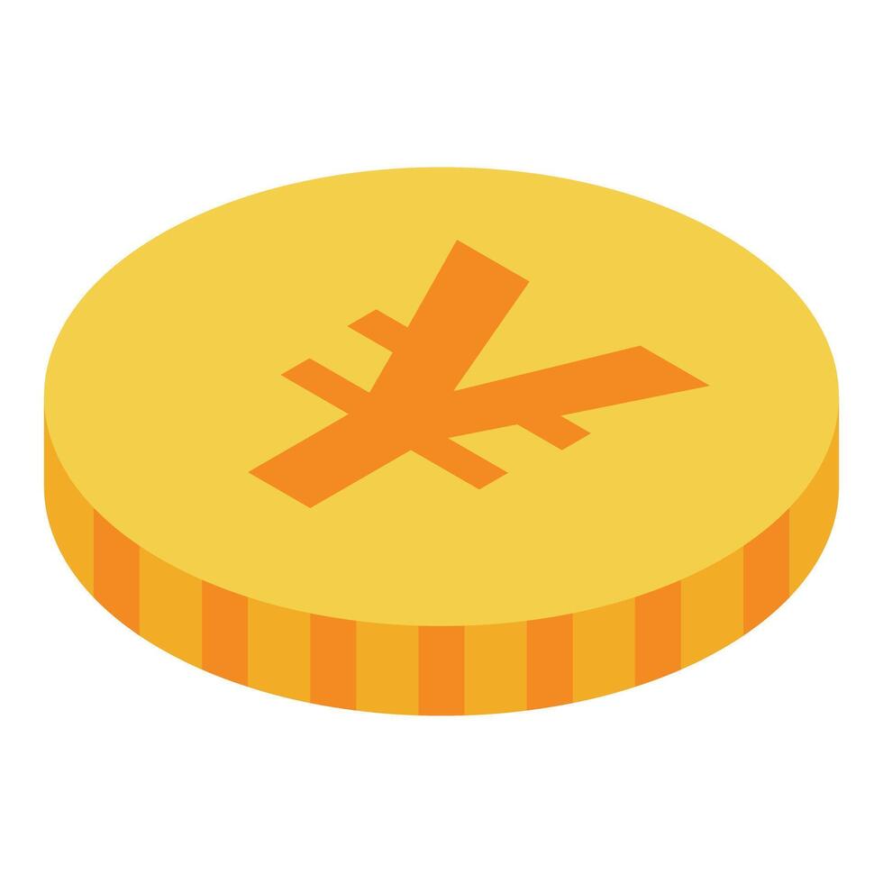 Gold yen coin representing japanese currency and finance vector